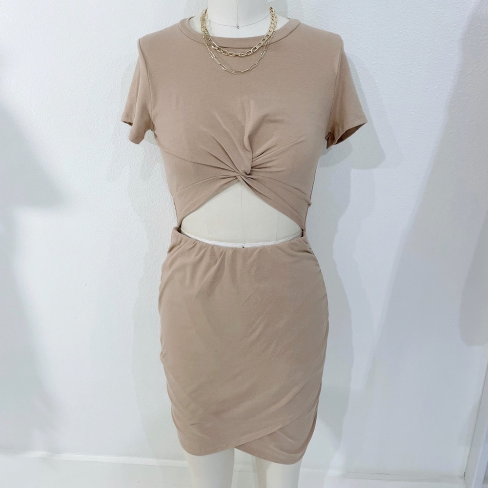 LELIS Alex Twist Dress- Tan